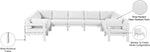 Nizuc - Outdoor Patio 9 Piece Modular Sectional With White Frame