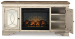 Realyn - 2 Pc. - 74" TV Stand With Electric Infrared Fireplace Insert - Chipped White