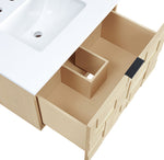 Leonardo - Engineered Stone And Solid Wood 24" Wall Mounted Bathroom Vanity