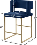 Caleb - Counter Stool with Gold Legs (Set of 2)