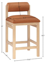 Roundhill - Faux Leather Counter Stool - Natural Frame