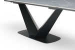 9436 - Ceramic & Metal Dining Table - Gray / Black