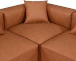 Cube - 6 Piece Modular Double Chaise Sectional - Cognac