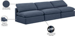 Indulge - Linen 3 Seat Modular Armless Sofa