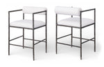 Axis - Linen Textured Cream Fabric Upholstered Counter Stool (Set of 2)
