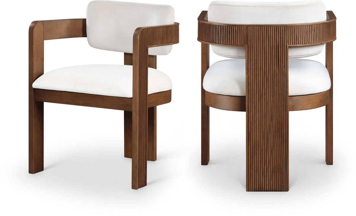 Sacha - Velvet Dining Chair With Brown Base (Set of 2)