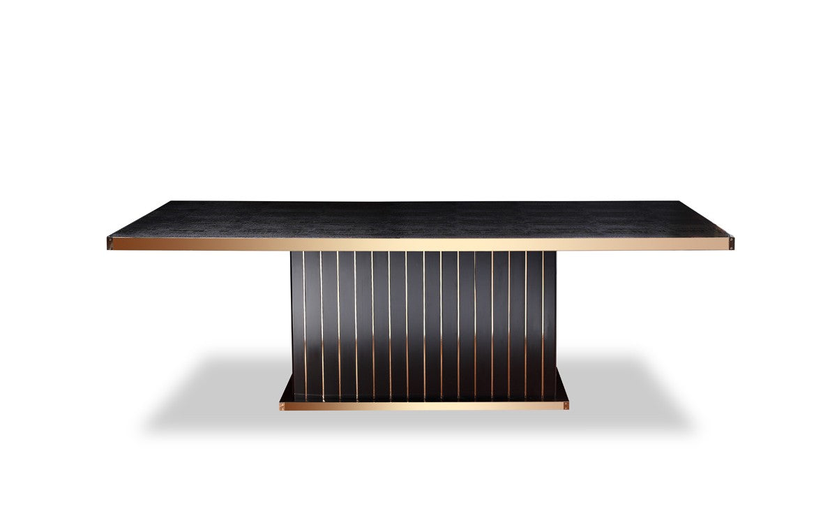 Talin Modern Black Crocodile & Rosegold Dining Table by VIG Furniture - View 2