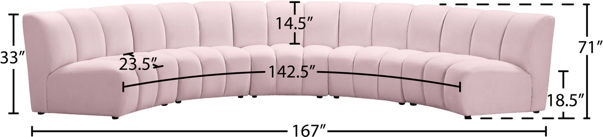 Infinity - 5 Piece Velvet Modular Sectional