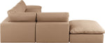 Comfy - 6 Piece Faux Leather Modular Sectional - Tan