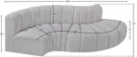 Arc - Boucle Fabric 4 Piece L-Shaped Modular Sofa