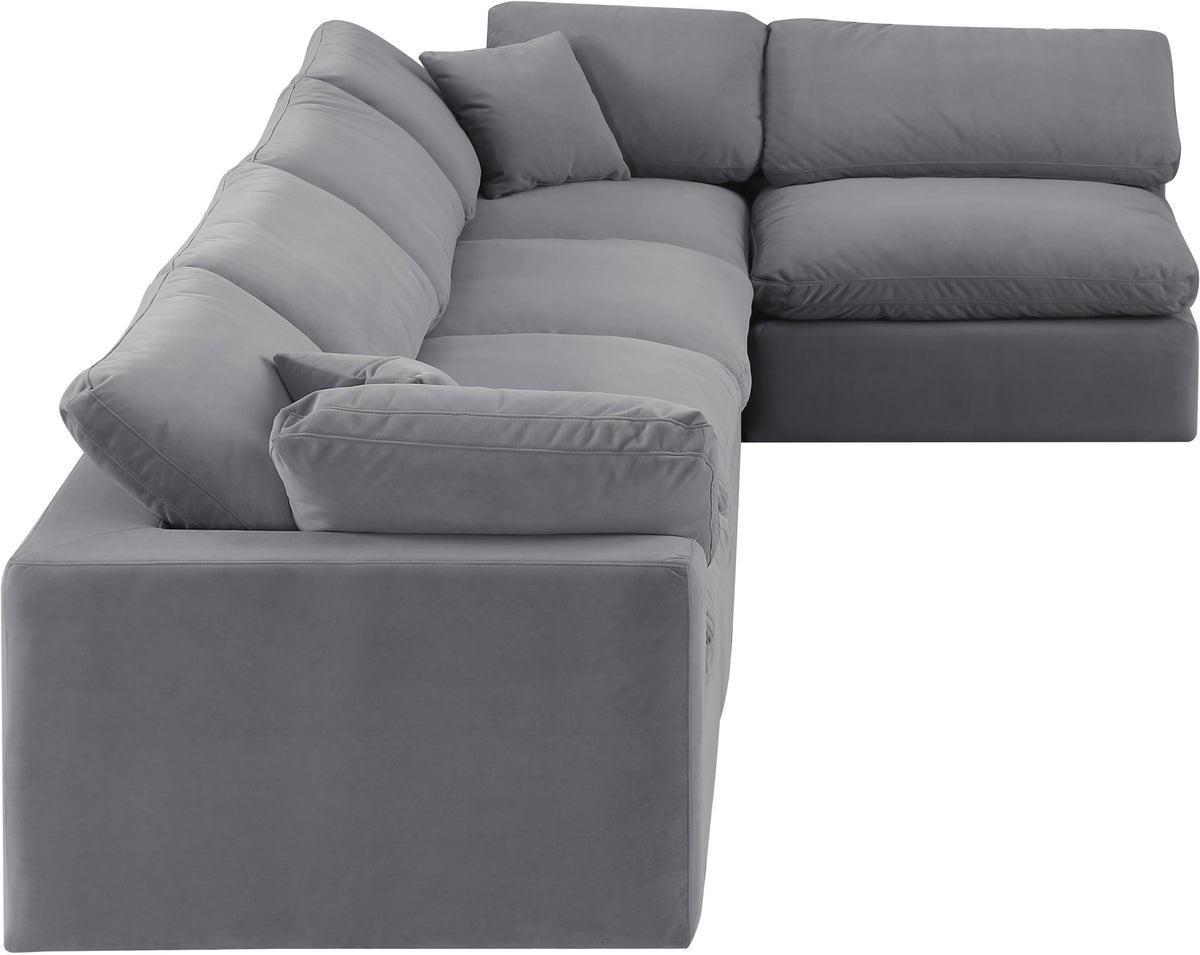 Comfy - 5 Piece Velvet Modular Sectional