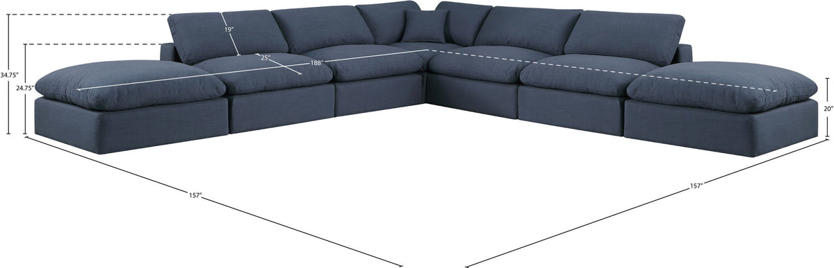 Comfy - 7 Piece Linen Modular Corner Sectional
