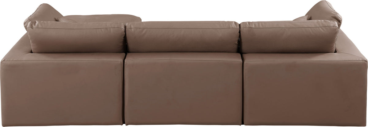 Comfy - 4 Piece Faux Leather Modular Sectional With Chaise