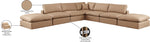Comfy - 7 Piece Faux Leather Modular Corner Sectional - Tan