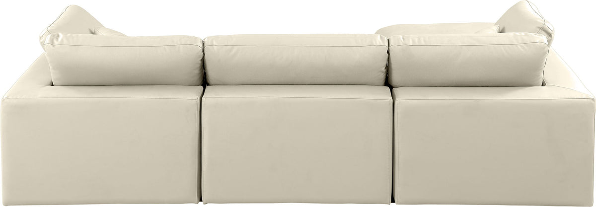 Comfy - 4 Piece Faux Leather Modular Sectional With Chaise