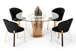 Paxton Modern Round Glass & Rosegold Dining Table by VIG Furniture - View 2