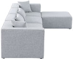 Cube - Linen 5 Piece Modular Sectional With Chaise