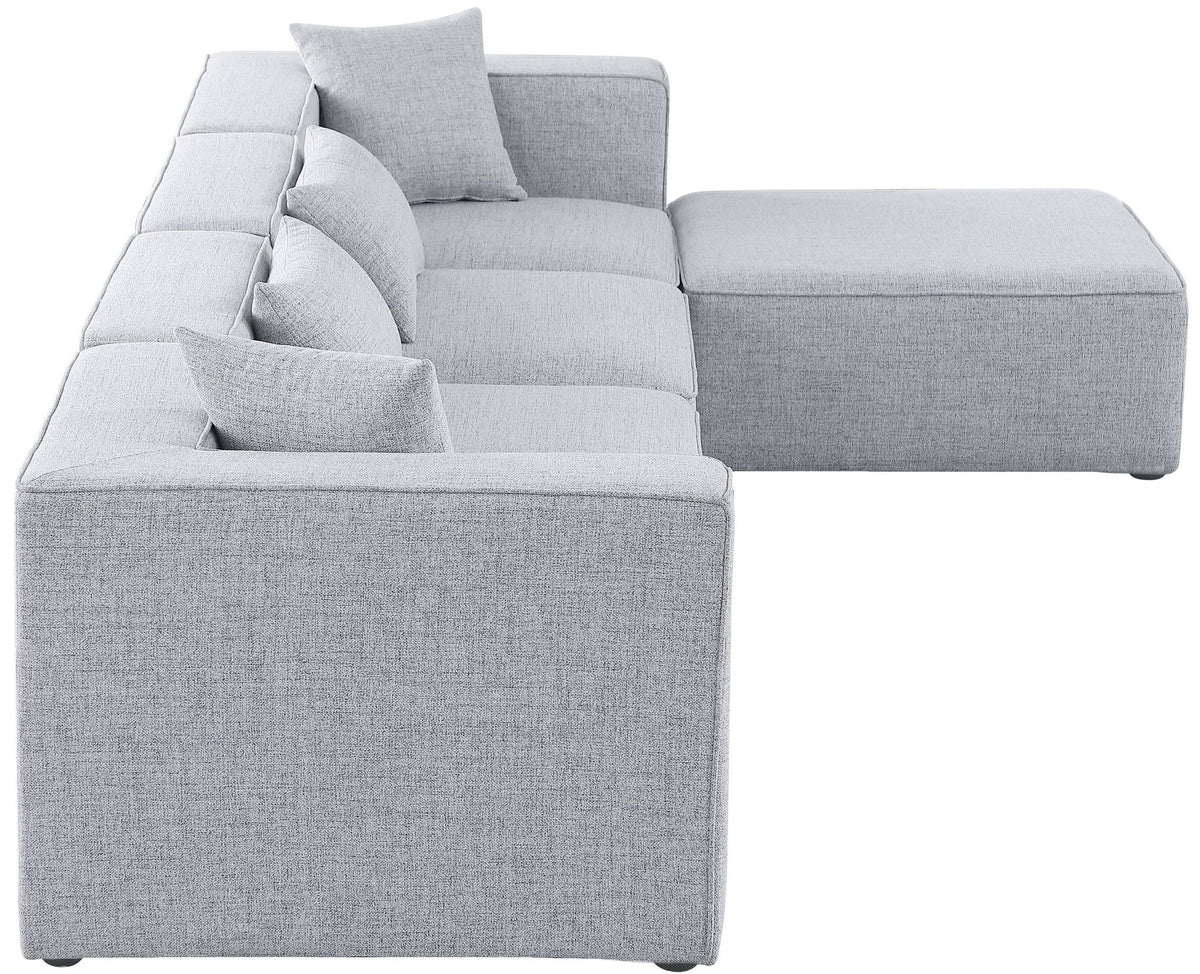 Cube - Linen 5 Piece Modular Sectional With Chaise