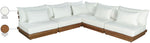 Mirella - 5 Piece Water Resistant Fabric Upholstered Outdoor Patio Modular Sectional