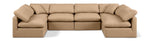 Indulge - Faux Leather 6 Piece Modular U-Shaped Sectional - Tan