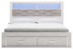 Altyra - King Upholstered Bookcase Bed With Storage - White