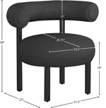Bordeaux - Boucle Fabric Accent Chair With Black Legs