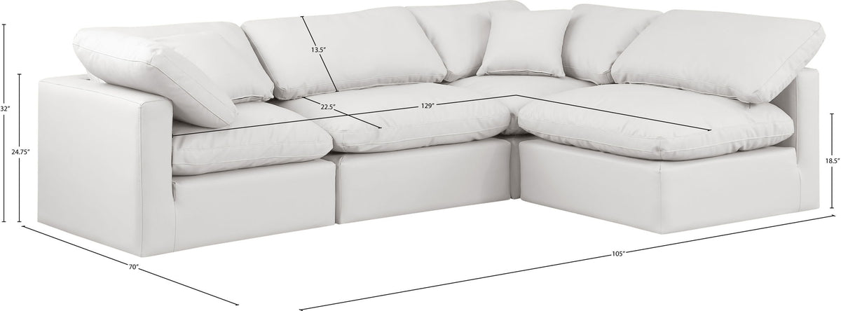 Indulge - Faux Leather 4 Piece Modular Sectional