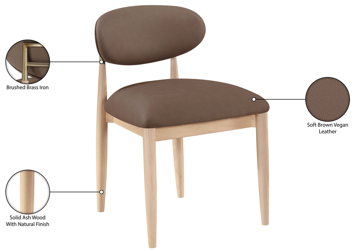 Riccio - Faux Leather Dining Side Chair (Set of 2) - Natural Frame