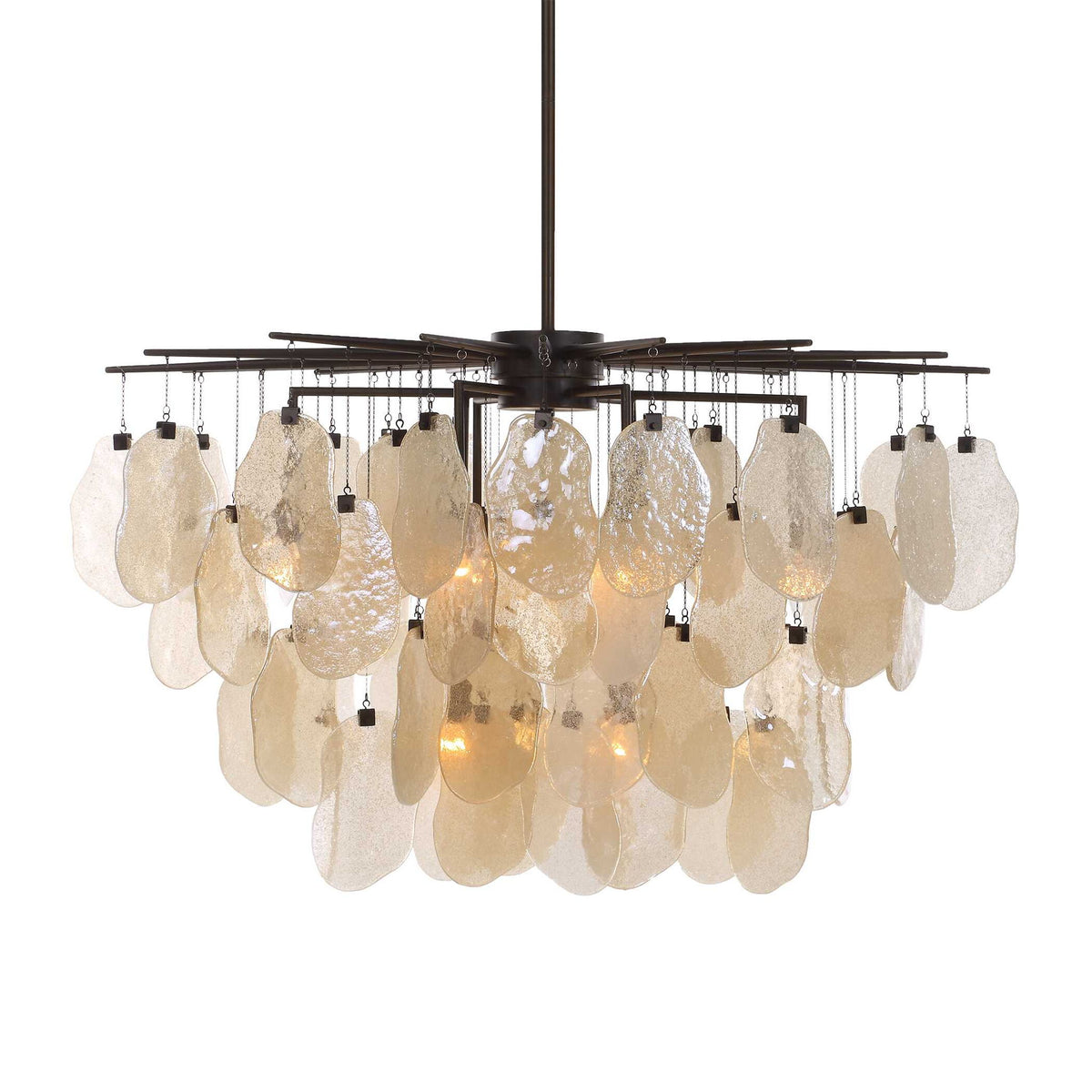 Seeded Shield - 8 Light Chandelier