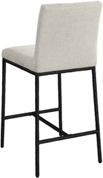 Reeves - Chenille Fabric Upholstered Counter Stool (Set of 2) - Black Base