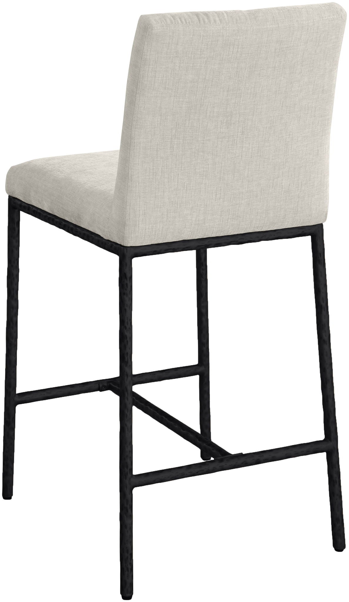 Reeves - Chenille Fabric Upholstered Counter Stool (Set of 2) - Black Base