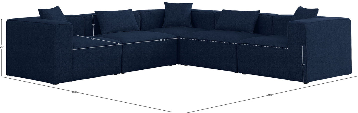 Cube - Linen 5 Piece Modular Corner Sectional