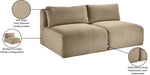 Shaggy - Fabric 2 Seat Modular Armless Sofa