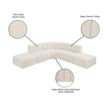 Arc - Boucle Fabric 6 Piece Corner Modular Sofa