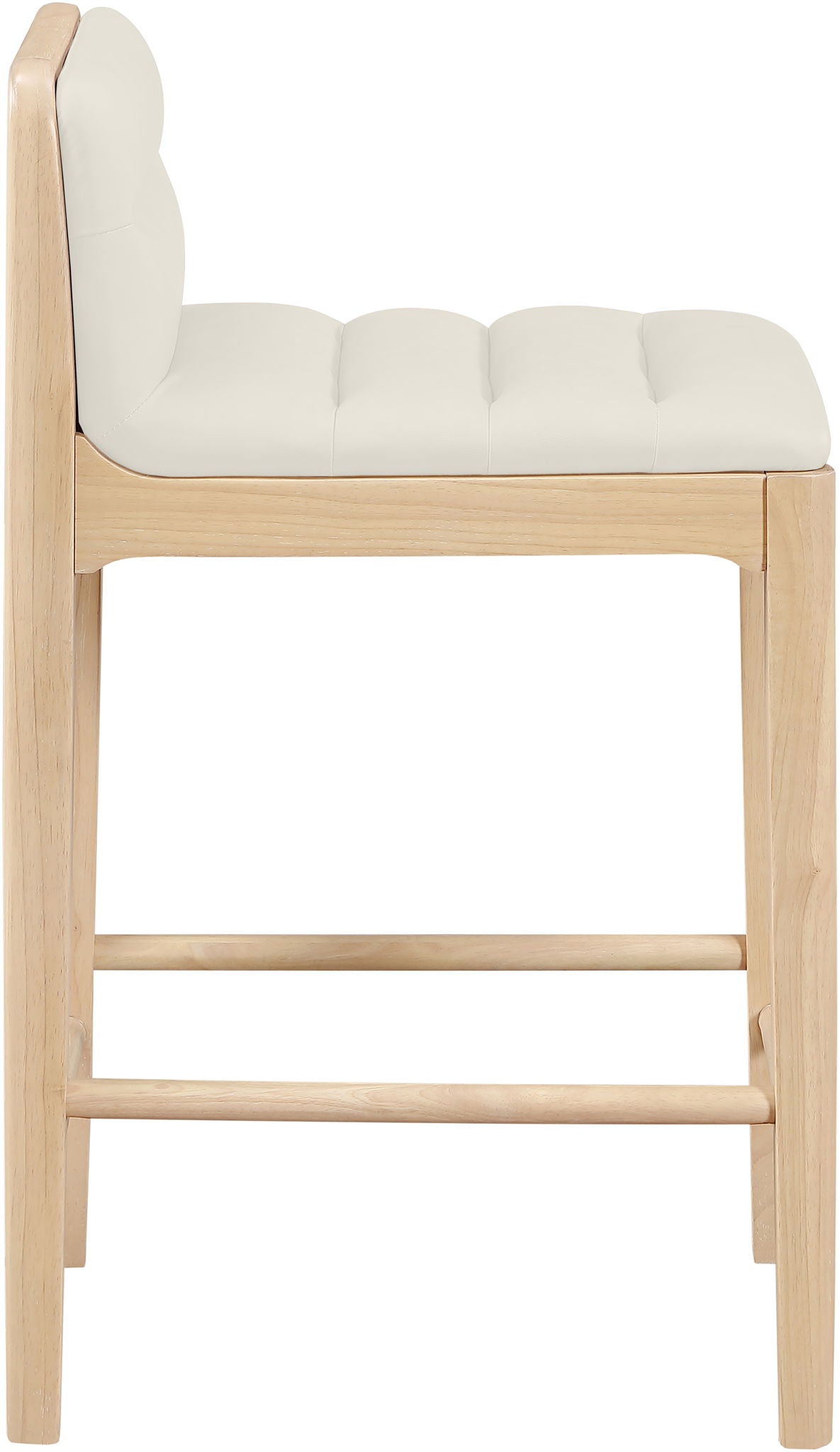 Ellis - Vegan Leather Upholstered Counter Stool (Set of 2) - Natural Base