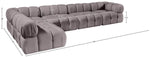 Orin - Velvet 5 Piece Modular Sectional