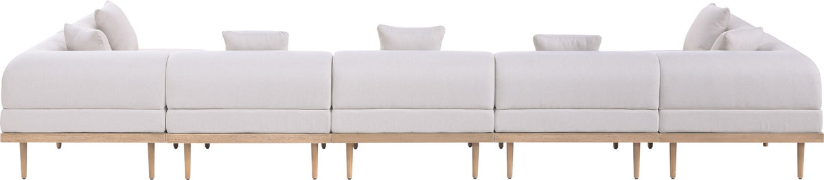 Laguna - 7 Piece Resilient Water Resistant Fabric 142" Upholstered Outdoor Patio Modular Sectional