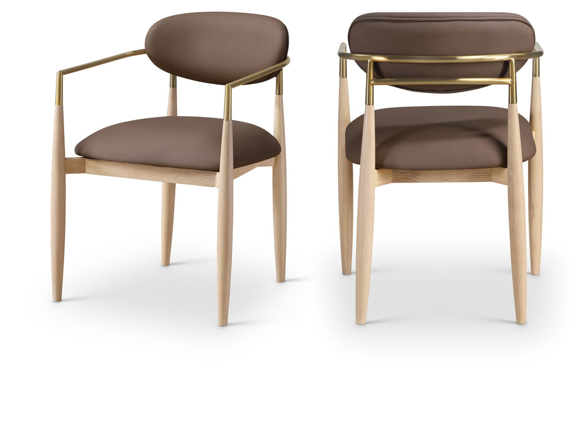Riccio - Dining Arm Chair (Set of 2) - Natural And Gold Frame
