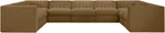 Rummi - Velvet Performance Fabric Upholstered 9 Piece Modular Sectional