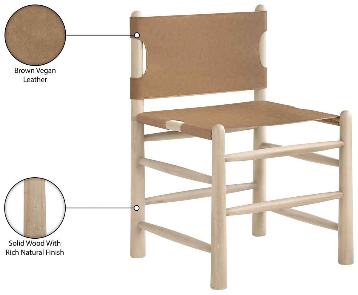 Santos - Vegan Leather Upholstered Dining Chair With Stained Natural Base (Set of 2)