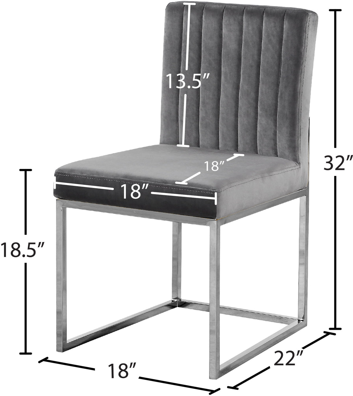 Giselle - Dining Chair with Chrome Base (Set of 2)