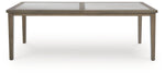 Rainier Ranch - Rectangle Dining Table With Umbrella Option - Brown / Beige