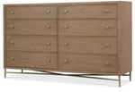 Sonnet - Eight-Drawer Dresser - Dark Gray / Light Brown