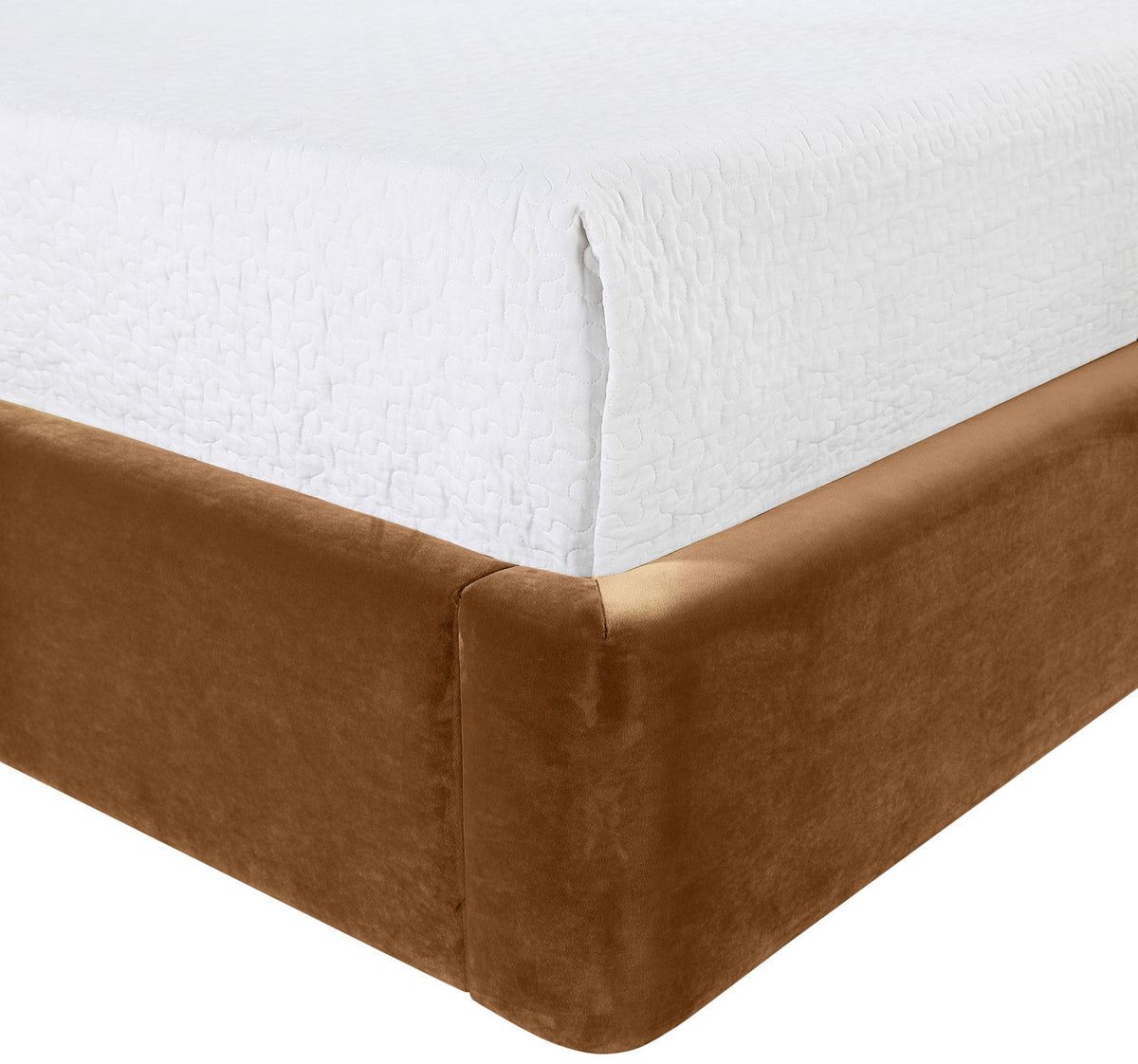 Kendall - Velvet Upholstered Bed - Saddle