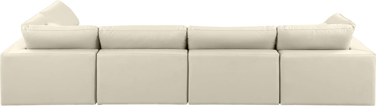 Comfy - 5 Piece Faux Leather Modular Sectional