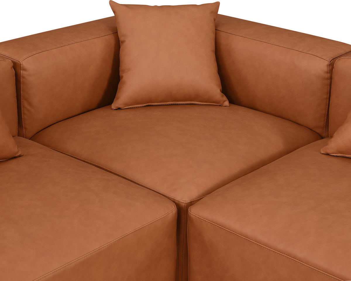 Cube - 6 Piece Modular Corner Sectional - Cognac