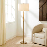 Verlaine - Travertine Floor Lamp - Brass,Gold