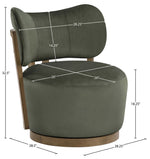 Elara - Velvet Upholstered Swivel Accent Chair - Stained Brown