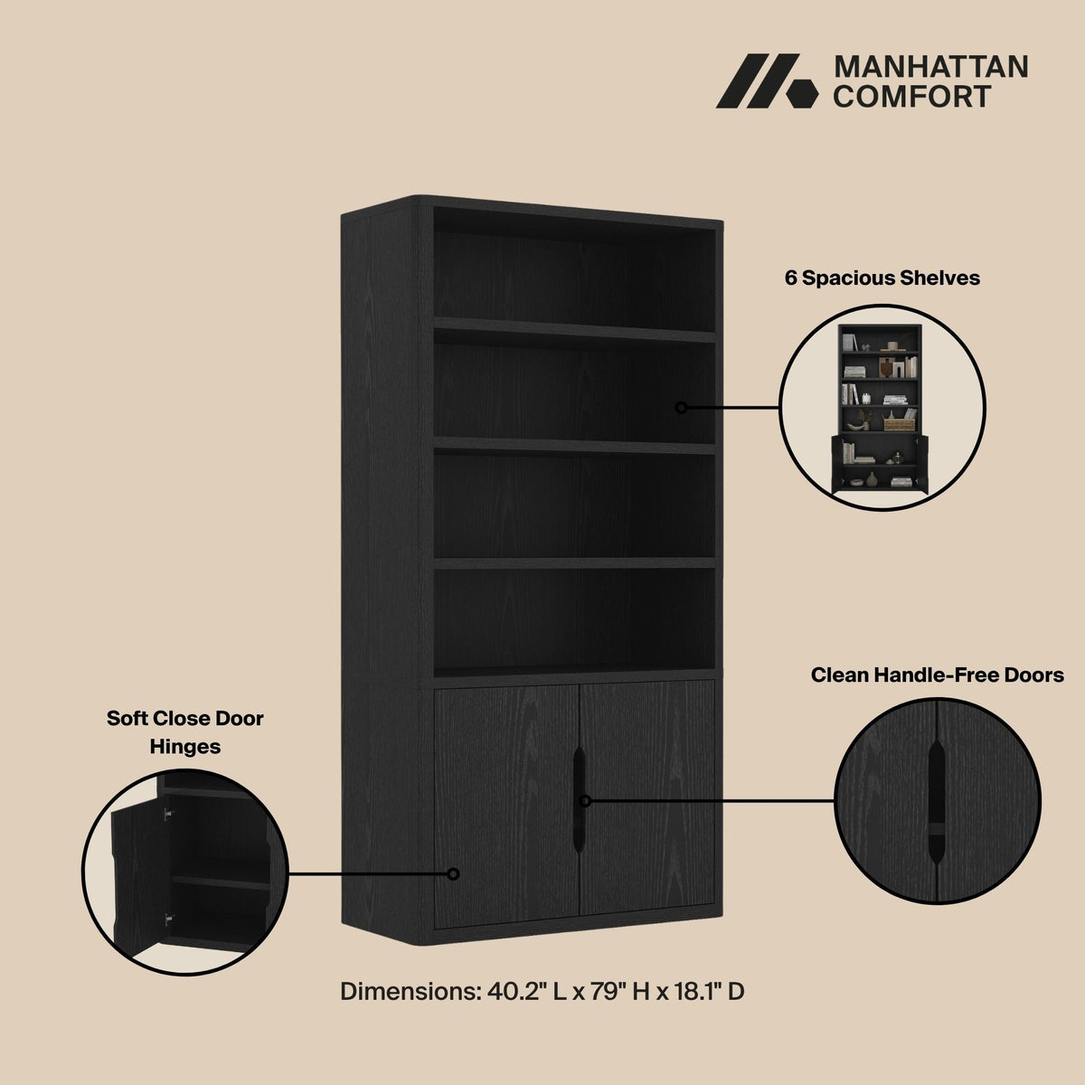 Manhattan Rivington - Bookcase Cabinet