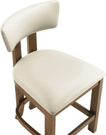 Lavrin - Vegan Leather Upholstered Counter Stool (Set of 2) - Walnut Base